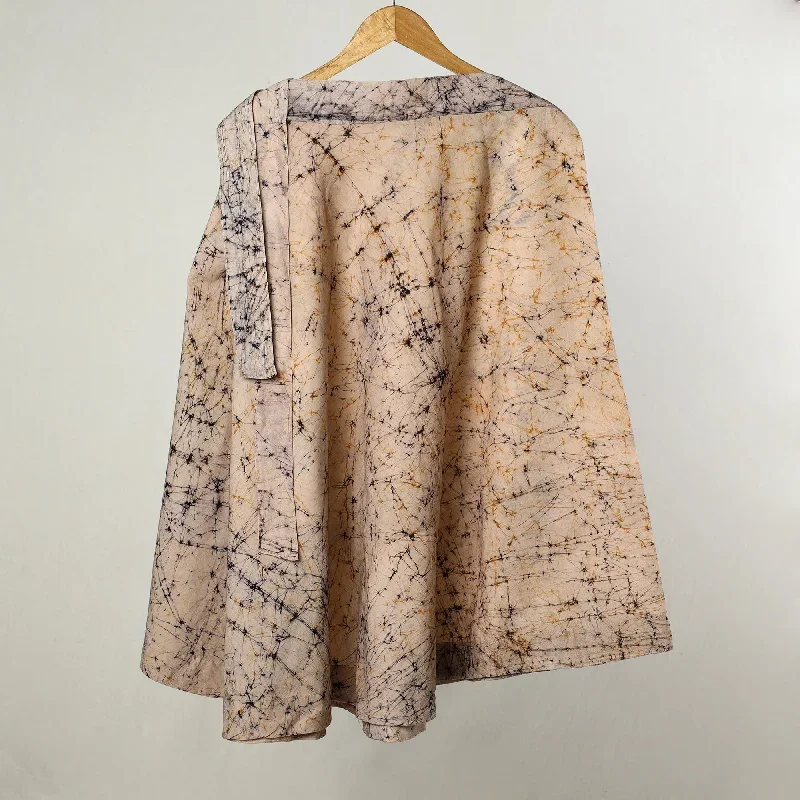 Beige - Hand Batik Printed Cotton Wrap Around Skirt 06