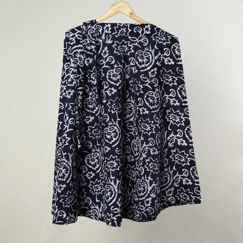 Blue - Hand Batik Printed Cotton Wrap Around Skirt 07