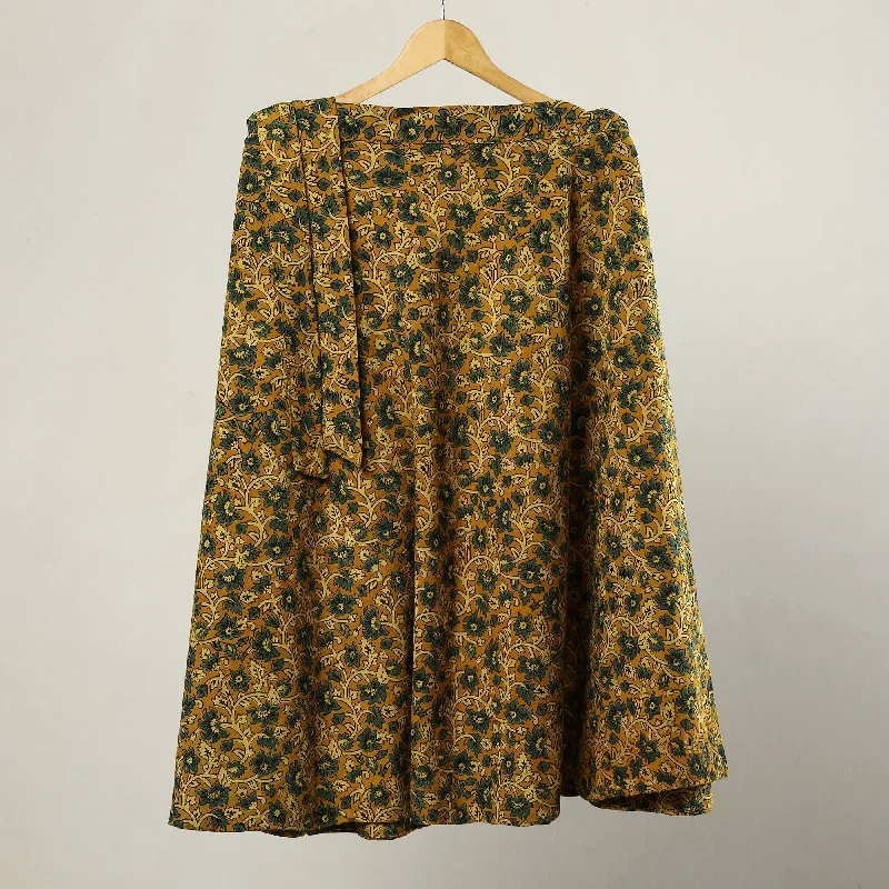 Yellow - Ajrakh Block Printed Cotton Wrap Around Skirt 18