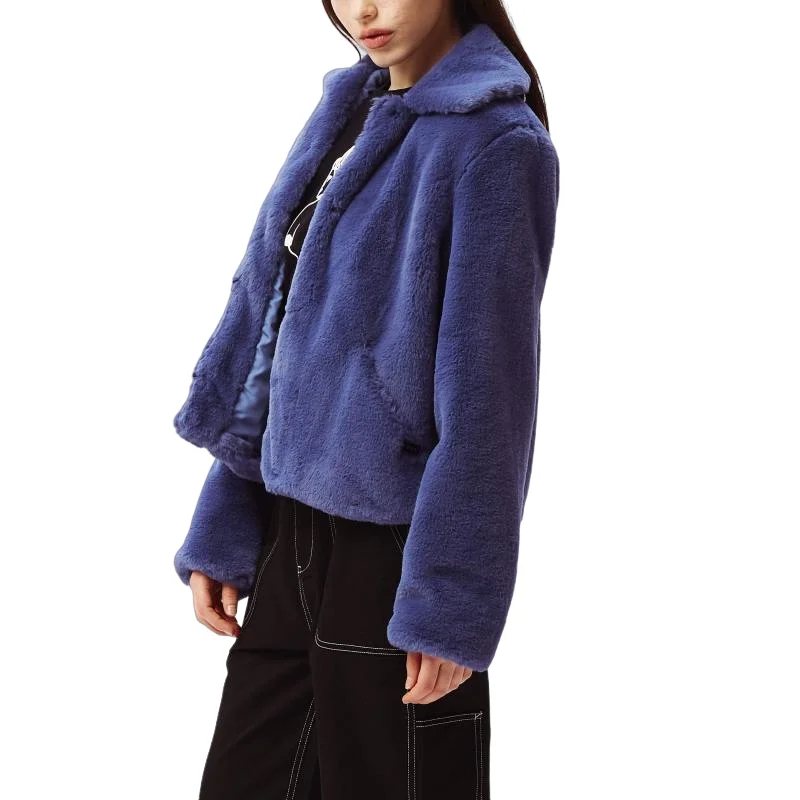 OBEY ICON FAUX FUR JACKET // GRAPE