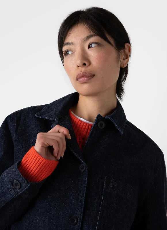 Women's Denim Chore Jacket in Denim Rinse Wash