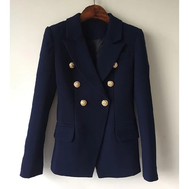 Sign It Navy Blue Blazer Women - Casual - Plain-Solid