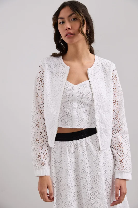 Broderie anglaise bomber jacket