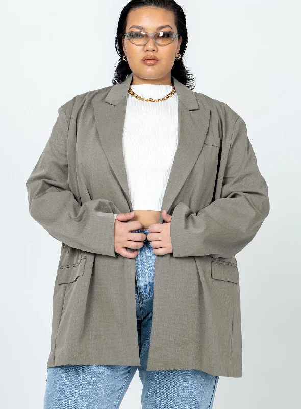 Codi Oversized Blazer Grey Curve