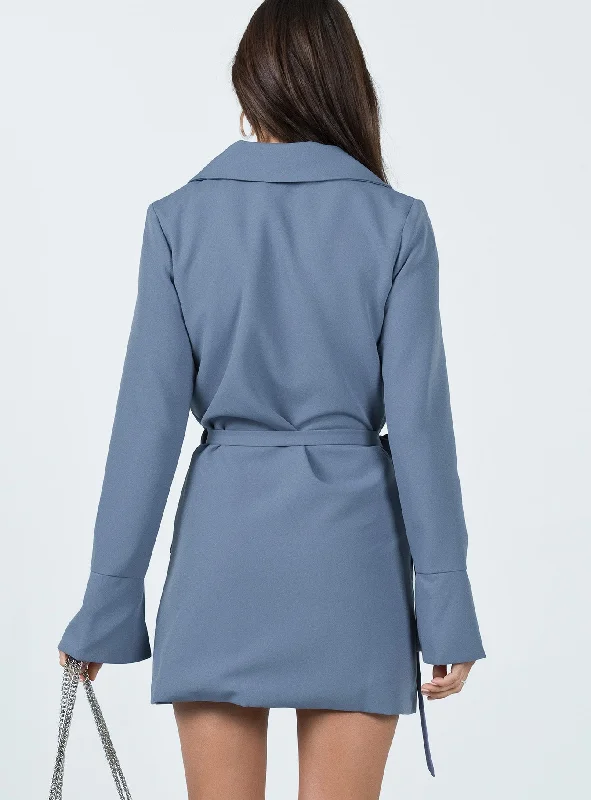 Kyah Wrap Blazer Dress Navy