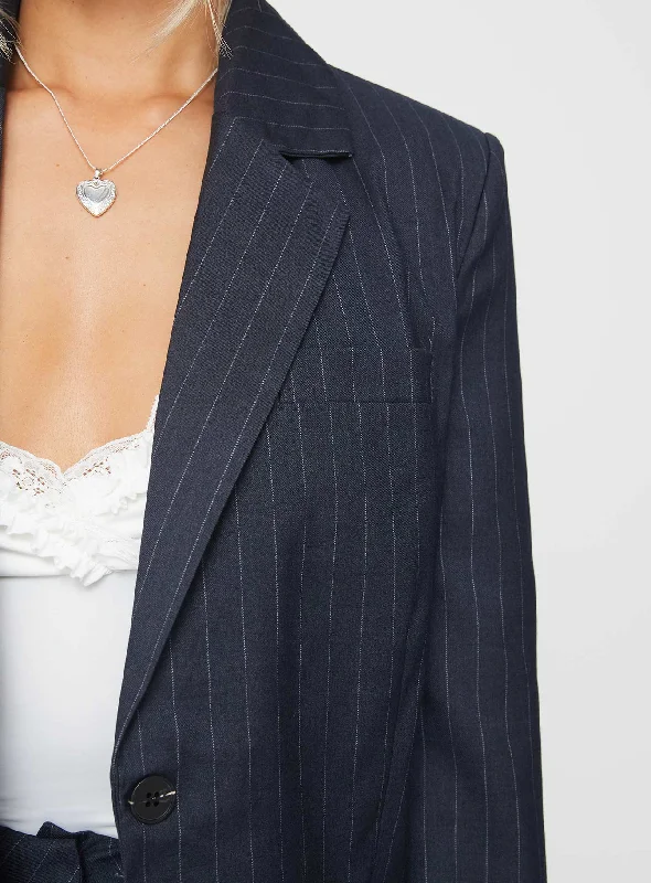 Leaben Blazer Navy Pinstripe