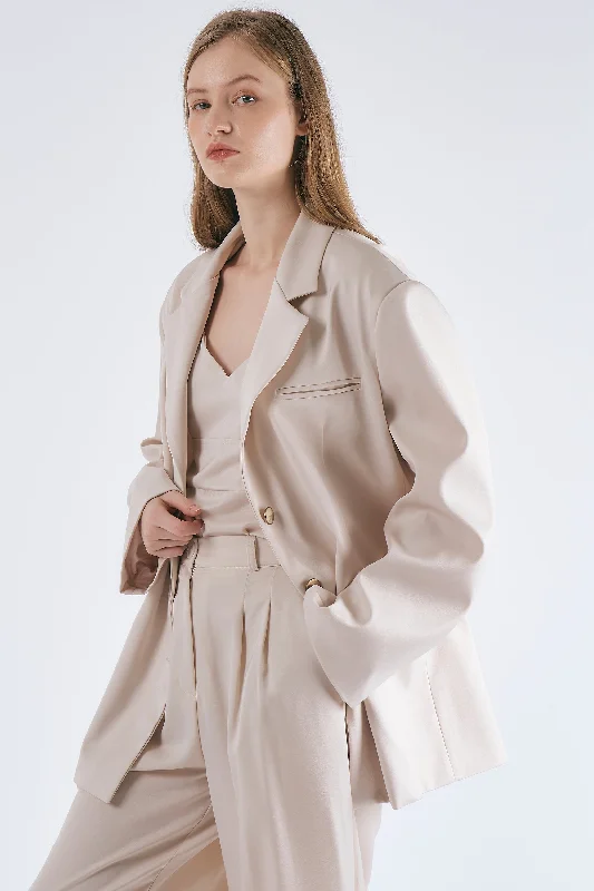 Mia Oversized Satin Blazer