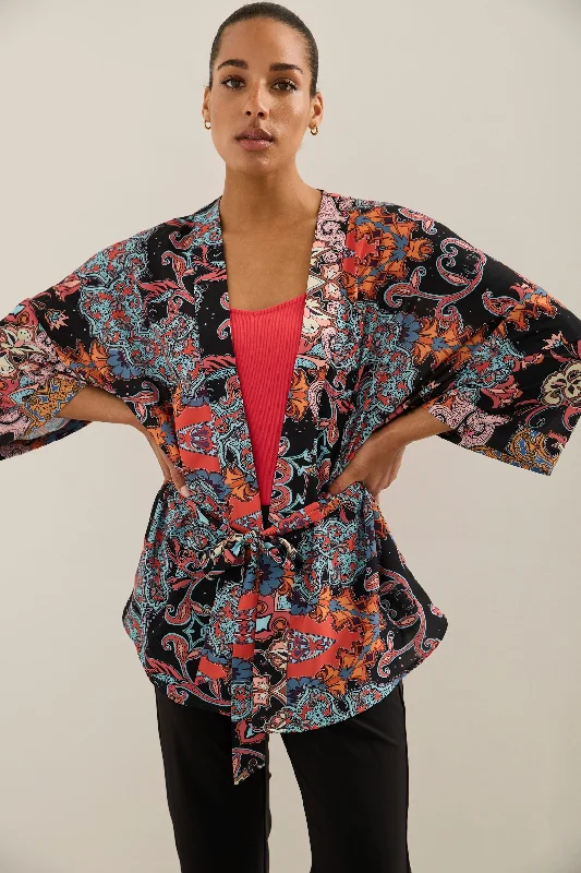 Printed kimono jacket