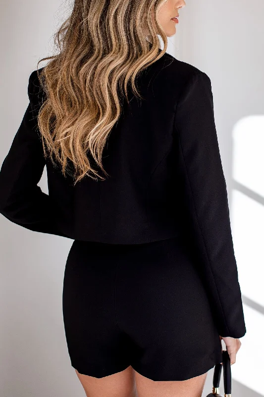 Wren Black Crop Blazer