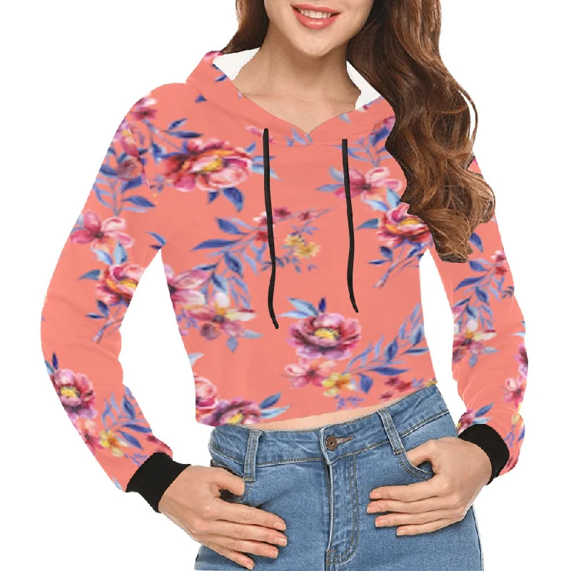 S / FZ WOMEN'S DESIGNER HOODIE Women's All Over Print Cropped Hoodie (Model H22)