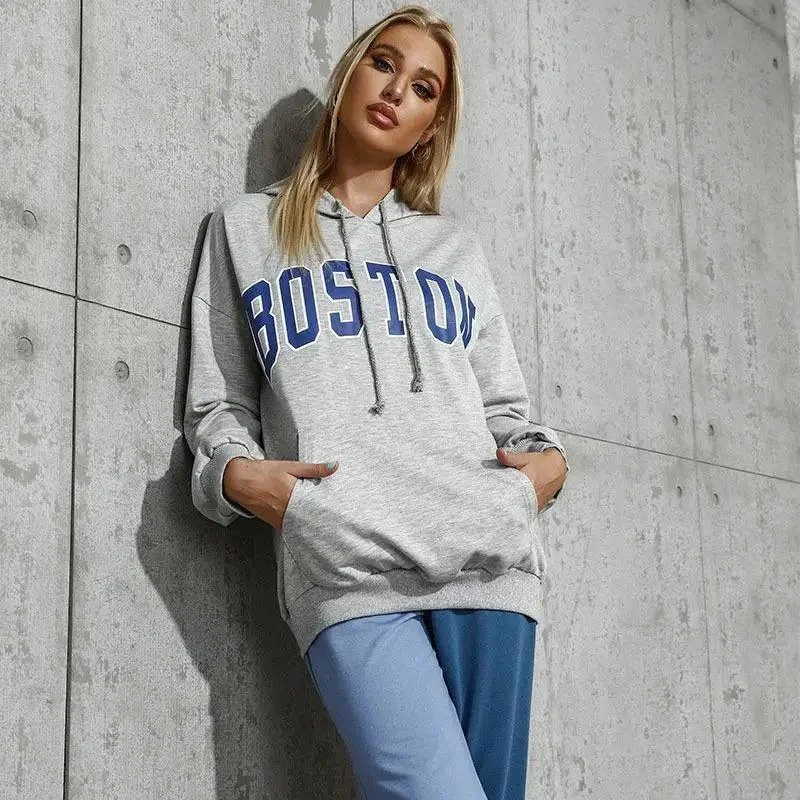 Casual Hooded Trendy Letter Sweater