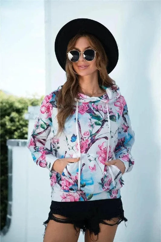 Hot Sale Printed Hooded Pocket Sweatshirt