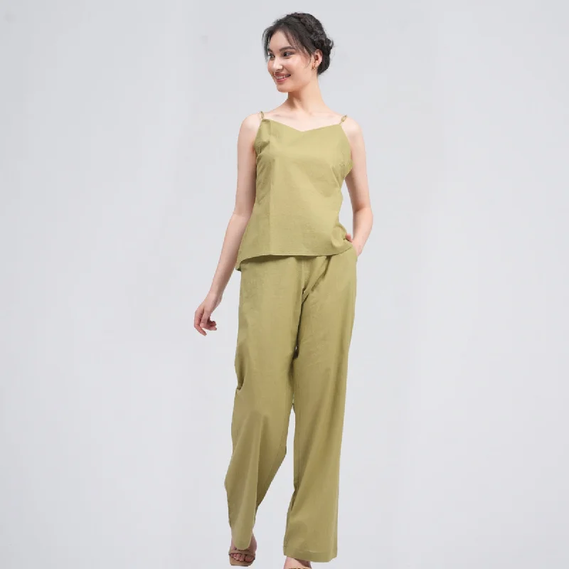 Cotton Linen Co Ord Set | Sage Green