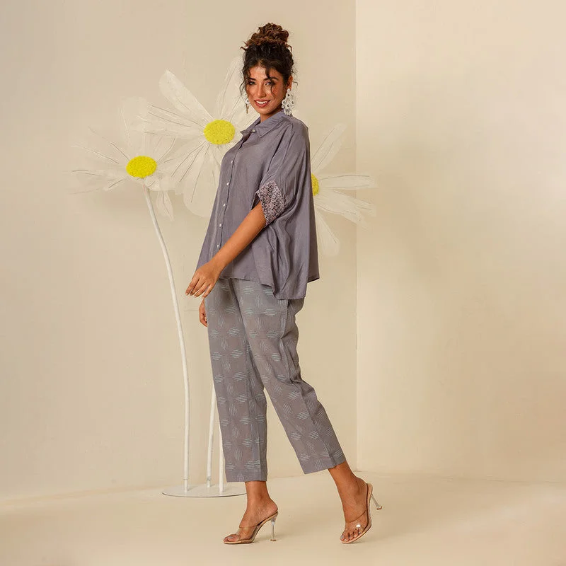 Muslin Cotton Co Ord Set for Women | Grey