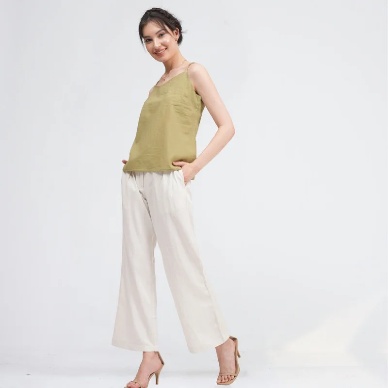 Organic Cotton Co Ord Set for Women | Sage Green & Cream