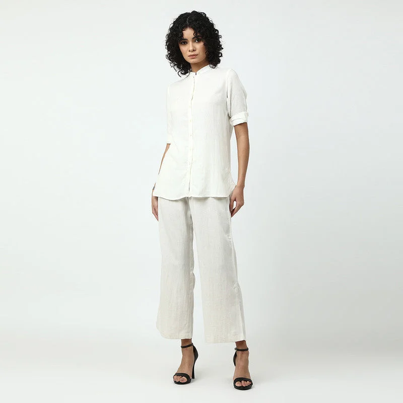 Linen Modal Women Co Ord Set | Off-White