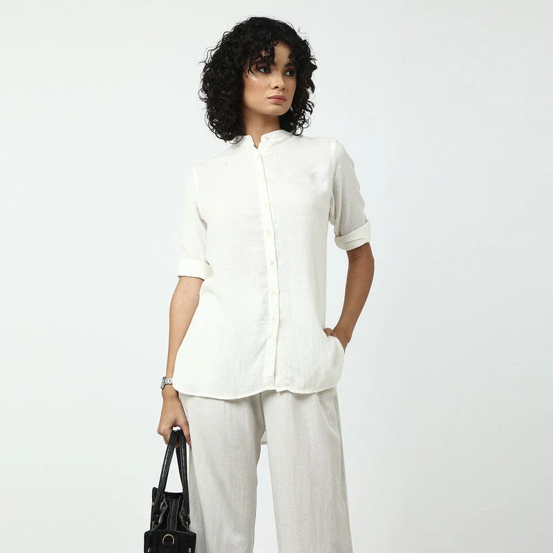 Linen Modal Women Co Ord Set | Off-White