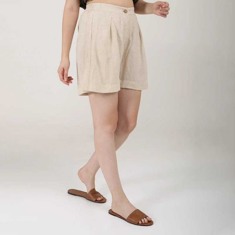 Linen Shorts for Women | Beige