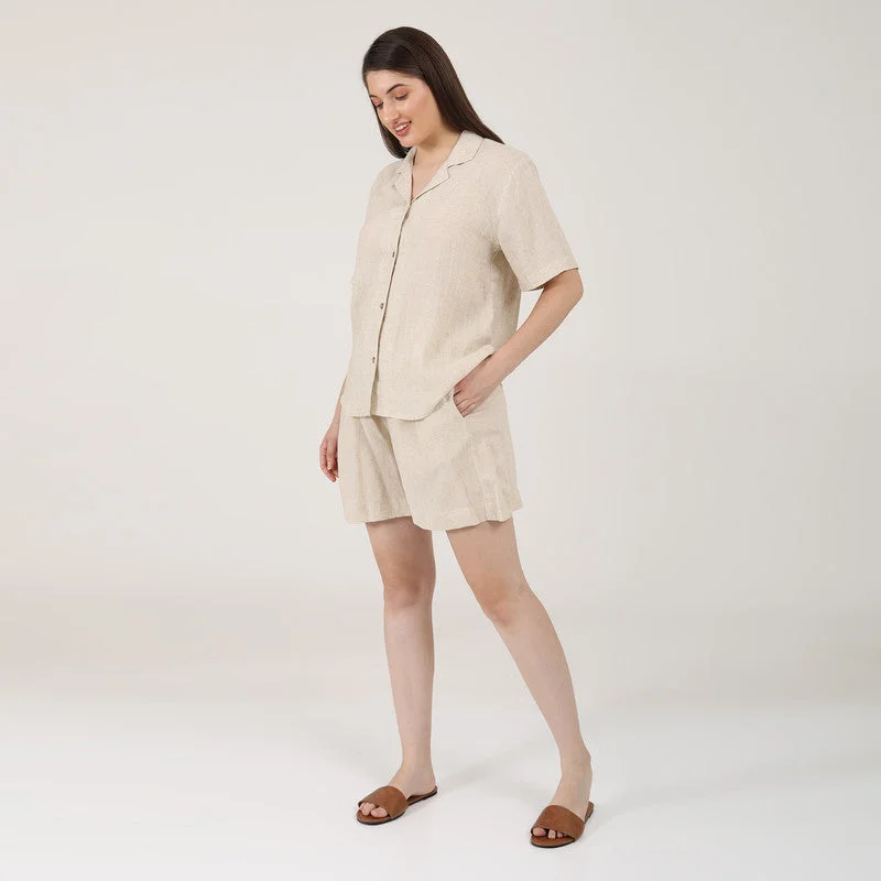 Linen Shorts for Women | Beige