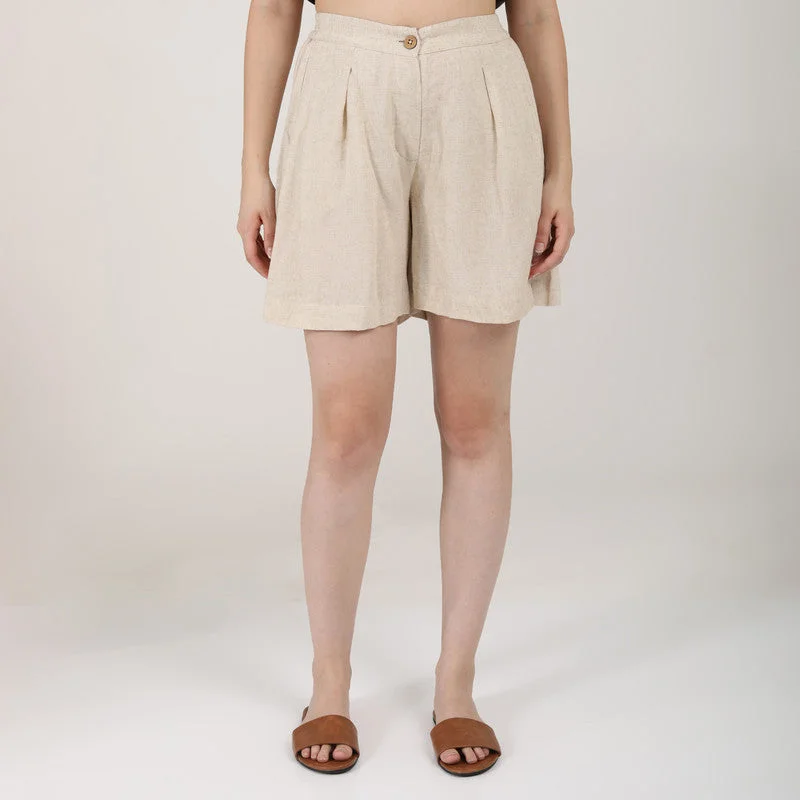 Linen Shorts for Women | Beige