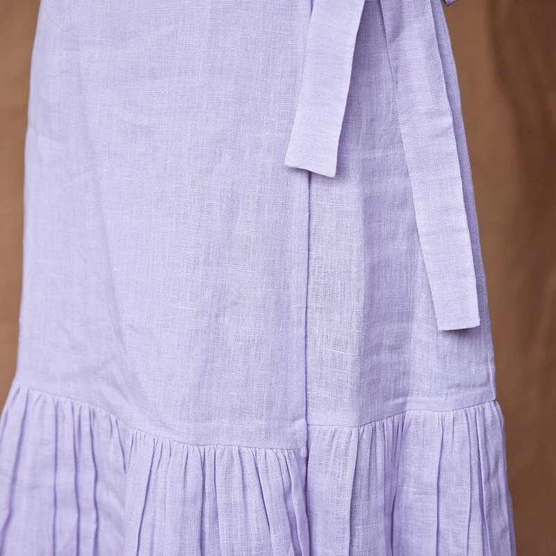 Pure Linen Skirt | Tie-Up Style | Lavender