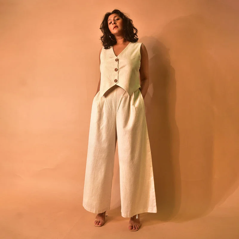 Cotton Linen Co Ord Sets | Off-White