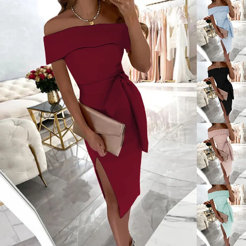 Women's Fashion Wear Solid Color Regular Split Dresses