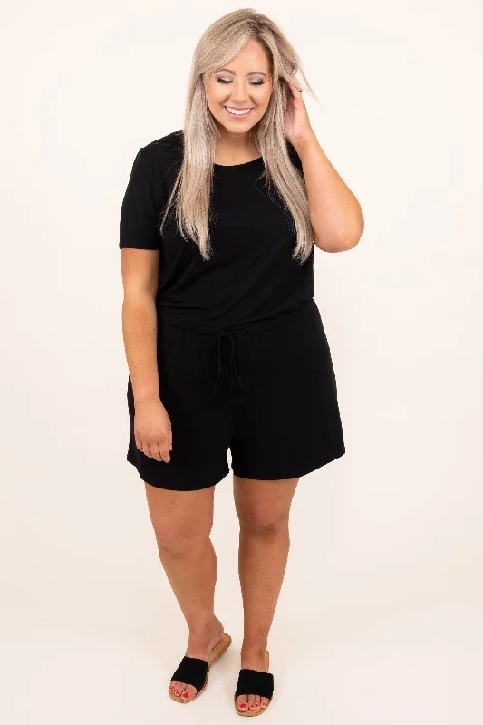 Tell Me Why Romper, Black