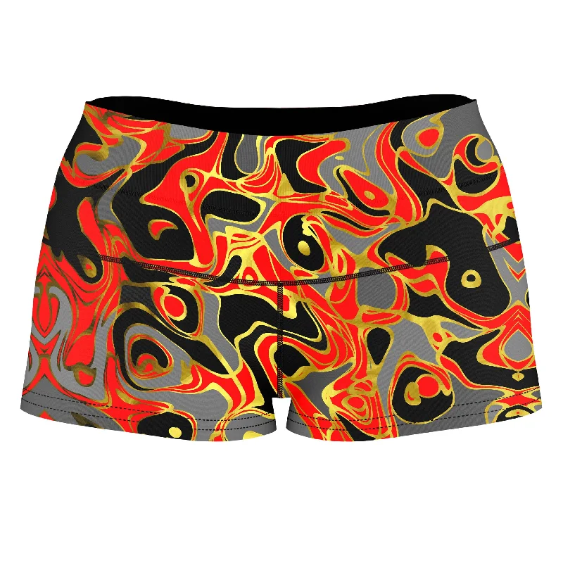 Abstract Journey High-Waisted Women's Shorts