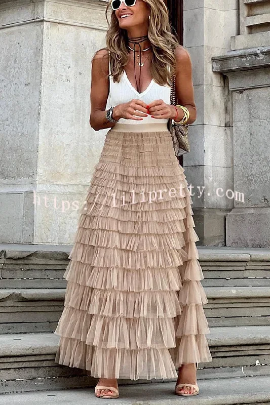 Lilipretty Make a Royal Statement with this Elastic Waist Tulle Skirt