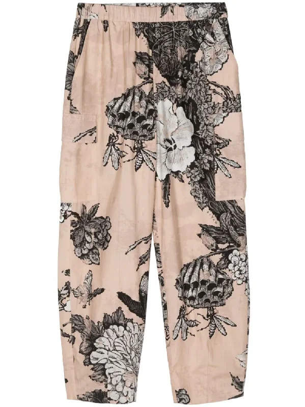 Parro Relax Fit Cotton Print Pants