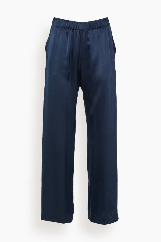 Brynn Wide Leg Pant in Midnight Navy