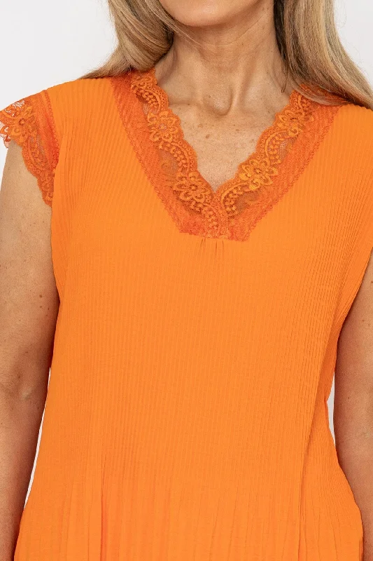 cap-sleeve-lace-trim-pleated-top-in-orange