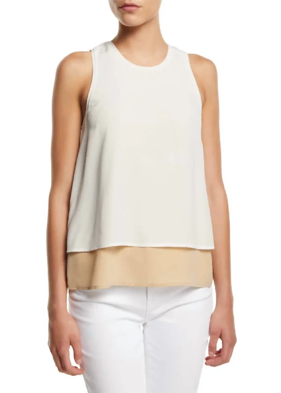 Catarina Layered Tank In White/beige