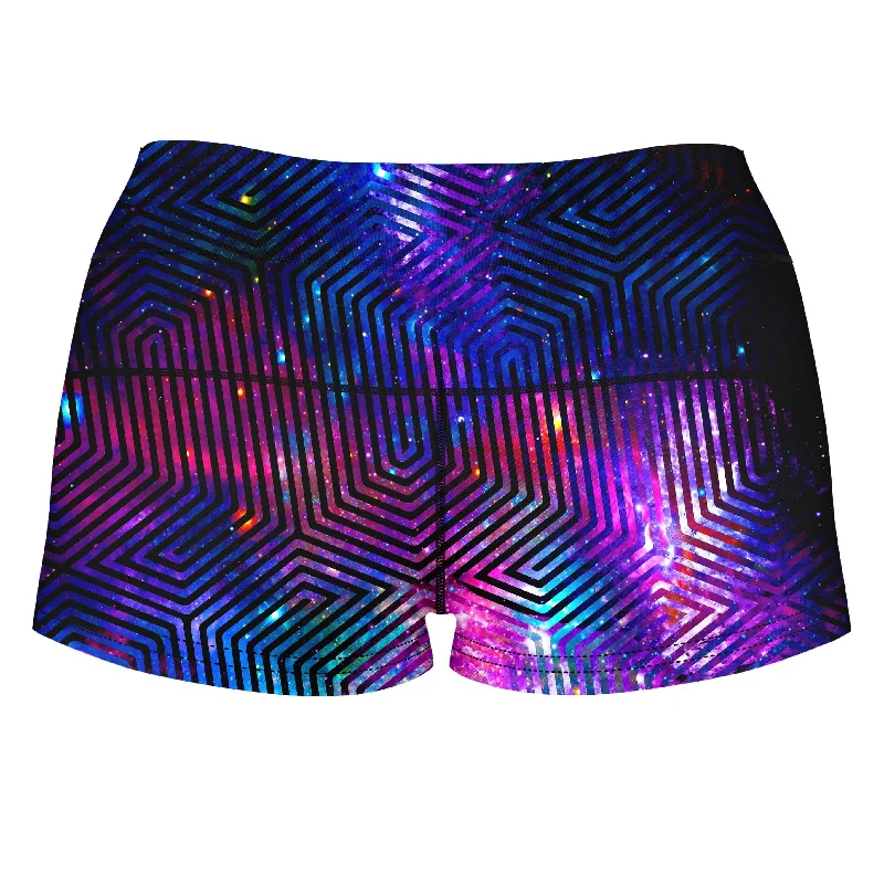 celestial-finger-print-high-waisted-womens-shorts