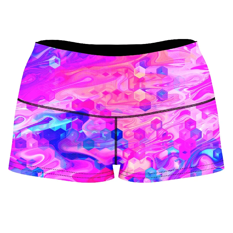 Cotton Candy Wash High-Waisted Women's Shorts