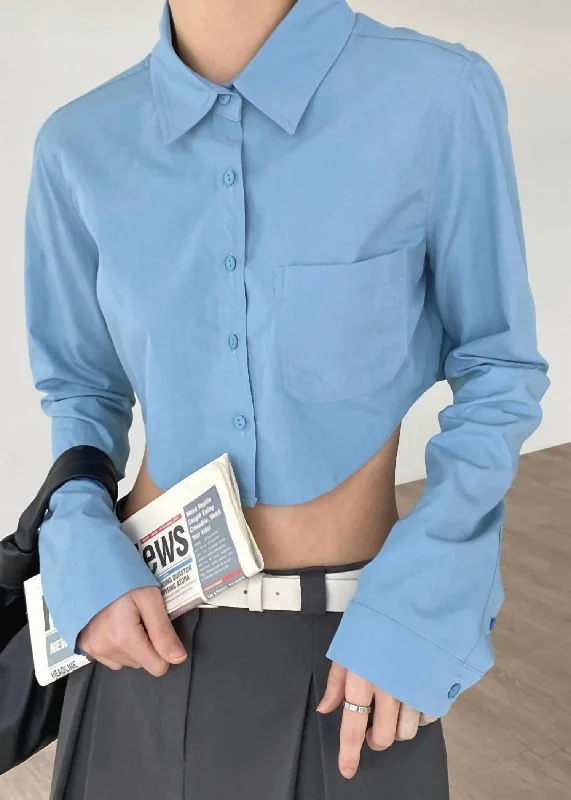 Eiko Cropped Shirt In Blue