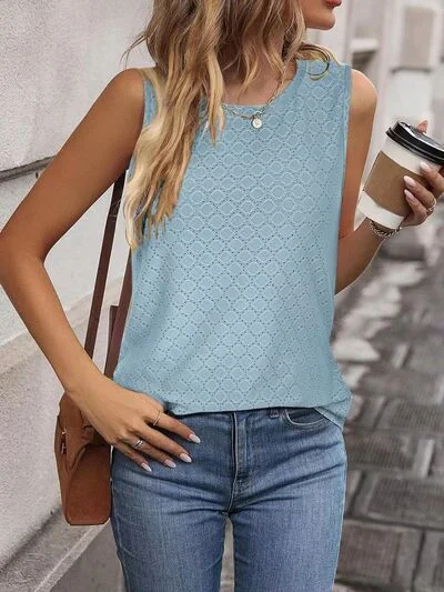 eyelet-round-neck-tank