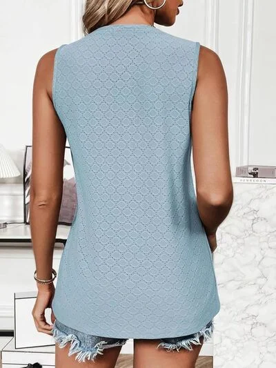 eyelet-round-neck-tank