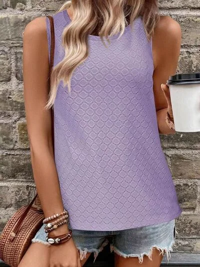 eyelet-round-neck-tank