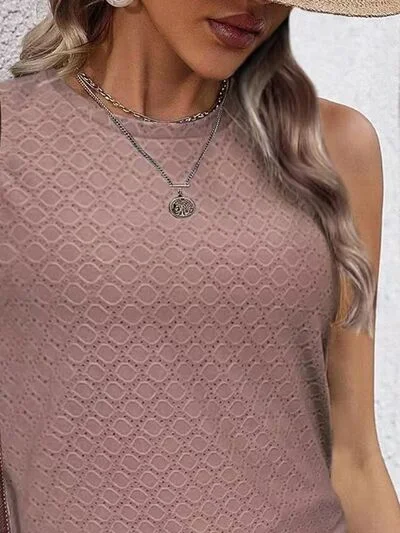 eyelet-round-neck-tank