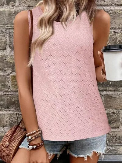 eyelet-round-neck-tank