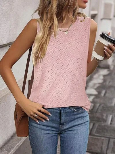 eyelet-round-neck-tank