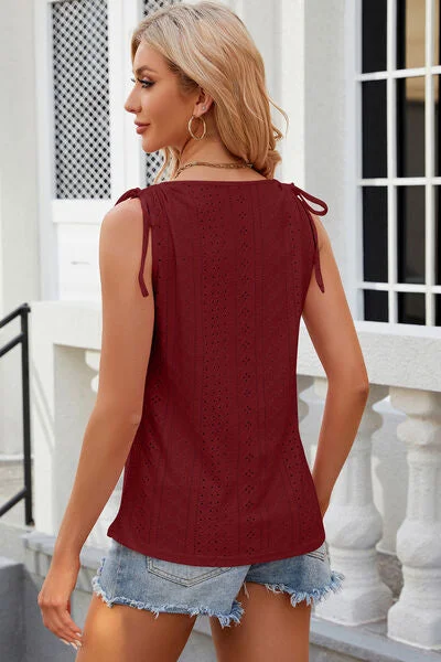 eyelet-round-neck-wide-strap-tank