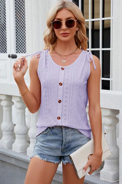 eyelet-round-neck-wide-strap-tank