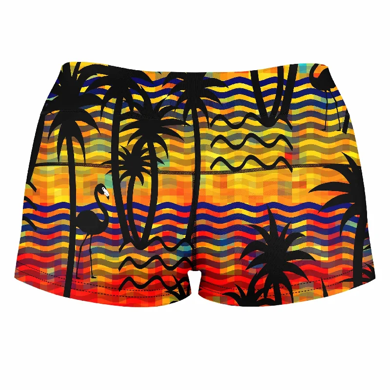 flamingo-island-high-waisted-womens-shorts