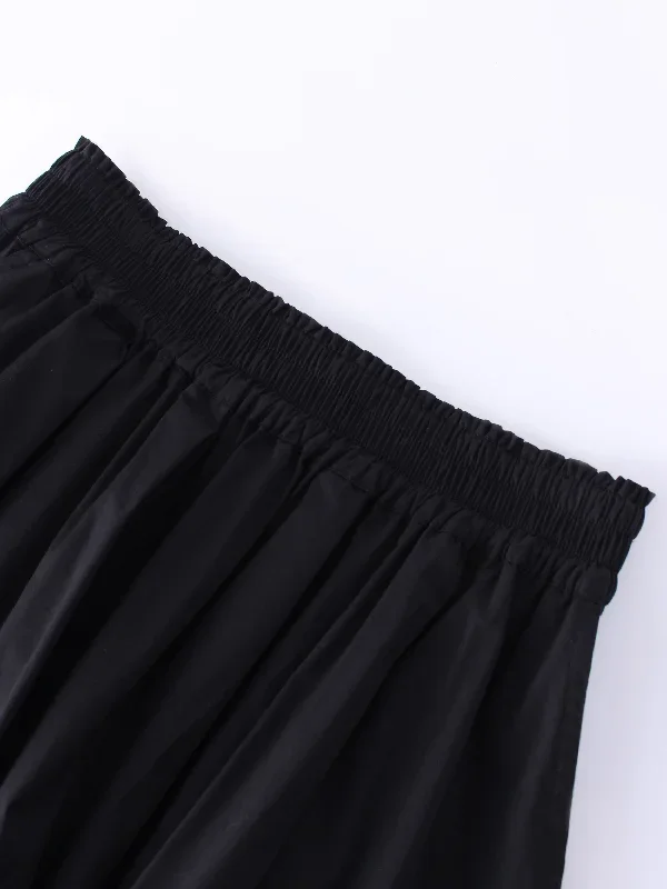 gathered-waist-skirt-black