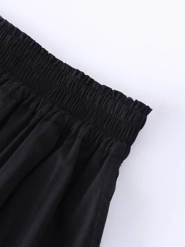 gathered-waist-skirt-black