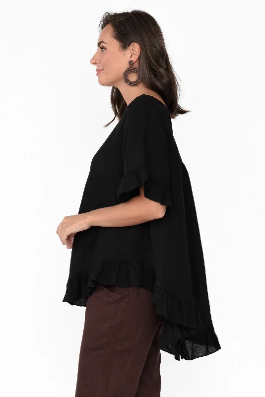 genevieve-black-linen-frill-top