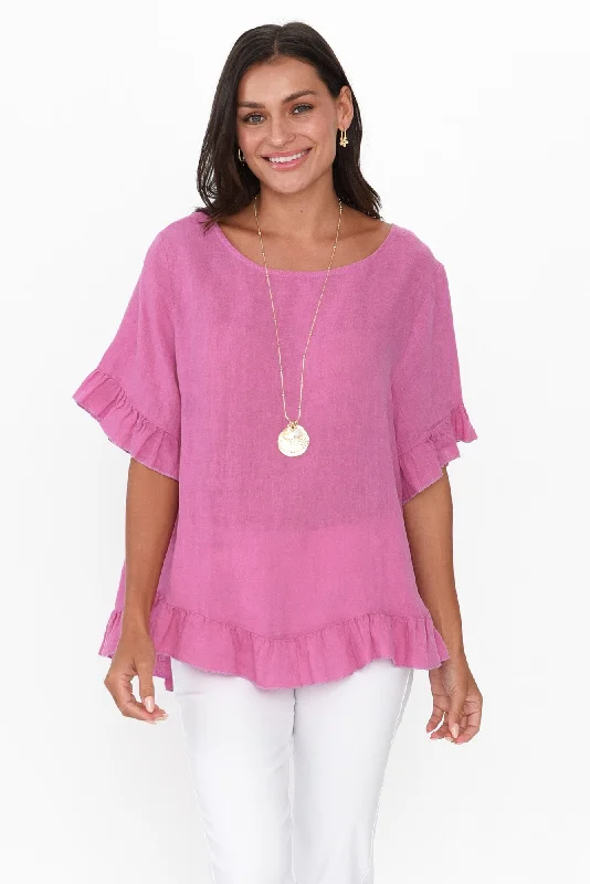 genevieve-pink-linen-frill-top